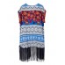 Bohemian Printed Tassels Women Beach Cardigan Short Sleeve