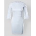 Lace Half Sleeve Sexy Backless Back Zipper Women Dress