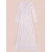 Sexy White Lace Crochet Deep V Women Ball Gown Cocktail Party Maxi Dress