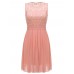 Solid Color Sleeveless Women Lace Chiffon Dresses