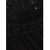 Casual Women Vintage Lace Stitching 3/4 Sleeve Shirt Dress