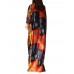 Ethnic Women Random Pattern Printing V-Neck Long Dresses