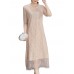 Elegant Lace Hollow Out Half Sleeve Slim Dress For Women