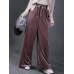 Casual Women High Elastic Waist Loose Velvet Wide Leg Pants