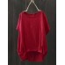 Women Batwing Sleeve Cotton Asymmetrical Blouse