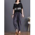 Women Cotton Elastic Waist Trousers Pants