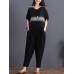 Women Cotton Elastic Waist Trousers Pants