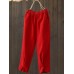 Vintage Women Cotton Linen Trousers Pants with Pocket