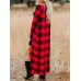 Casual Women Autumn Loose Plaid Long Sleeve Long Cardigans