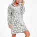 Coral Fleece Lovely Warm Long Sleeve Pocket Nightgown