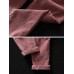 Women Casual Pure Color Elastic Waist Corduroy Pants